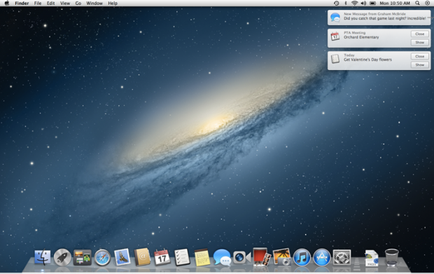 Mac OS X Mountain Lion - Notification Center (Bild: Apple)